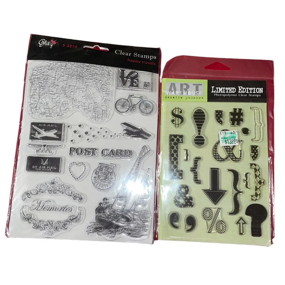 Glitz‎ Happy Travels Art Warehouse Punctuation Danielle Johnson Acrylic Stamps